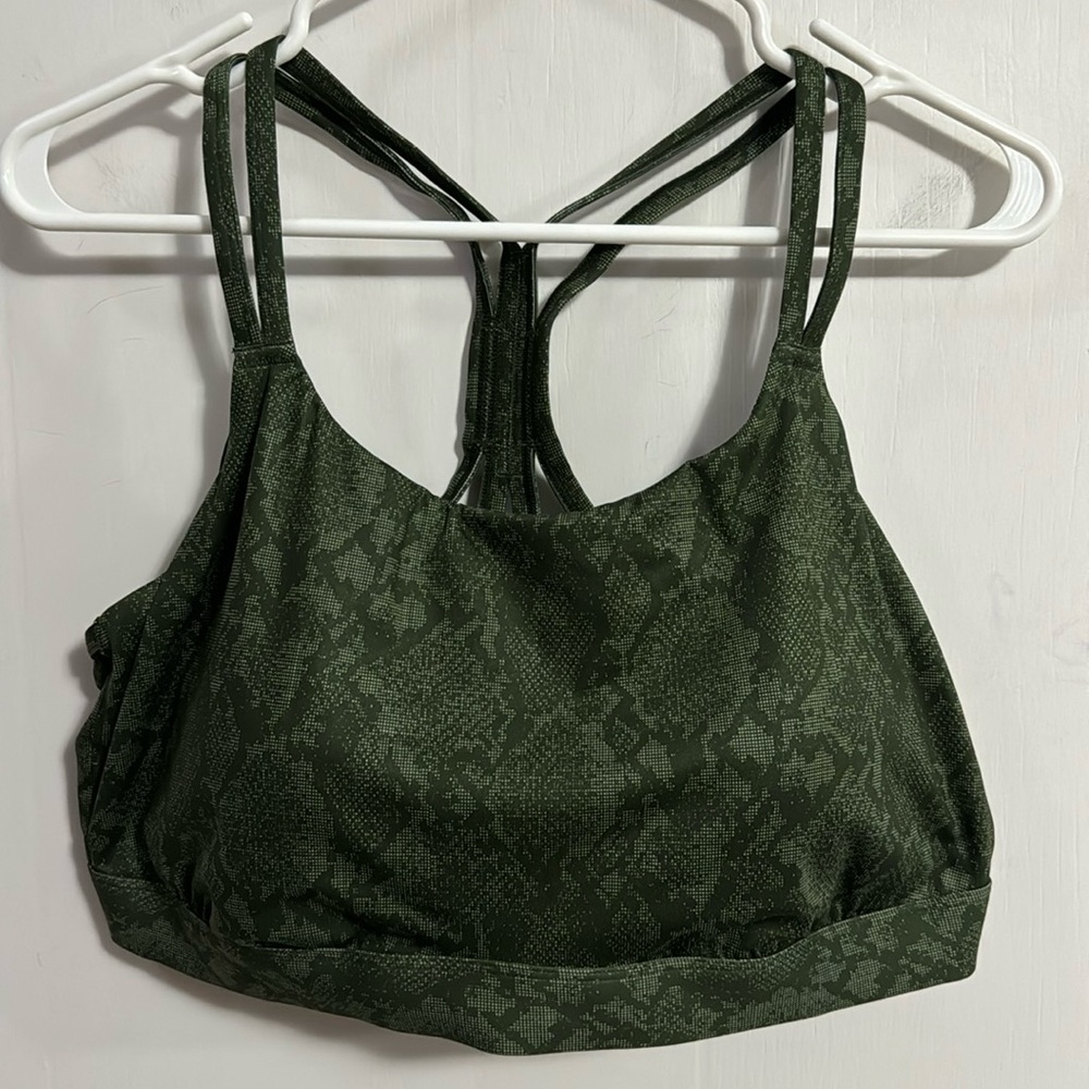 All in Motion Green snake print Strappy bra size 2X NWT